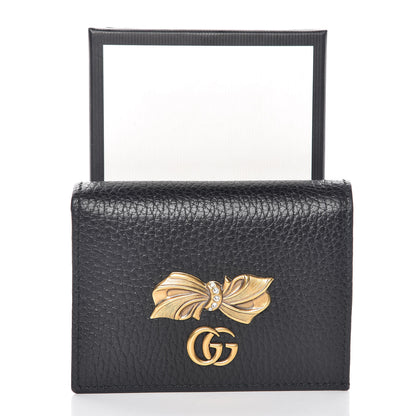 Gucci Calfskin GG Marmont Bow Card Case Black 9 of 9
