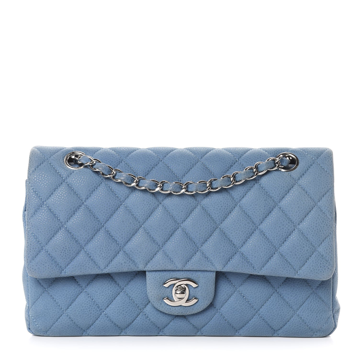 Chanel Iridescent Caviar Quilted Medium Double Flap Blue 1 of 9