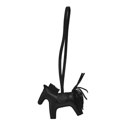 Hermes Milo Lambskin Grigri Rodeo Horse Bag Charm PM So Black 1 of 3