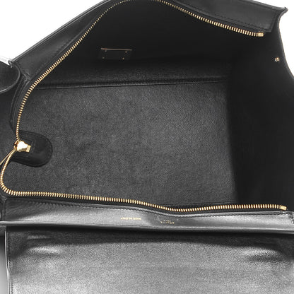 Celine Crocodile Embossed Calfskin Medium Trapeze Black 6 of 9