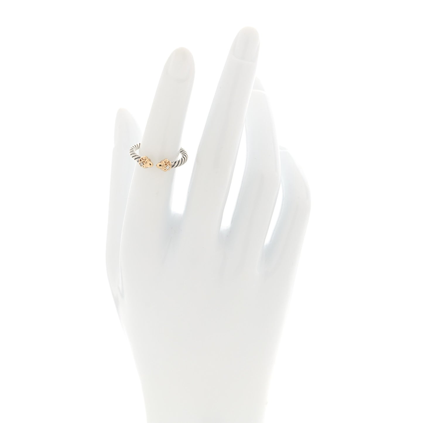Sterling Silver 14K Yellow Gold Diamond Renaissance Ring 50 5.5