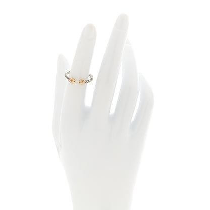 David Yurman Sterling Silver 14K Yellow Gold Diamond Renaissance Ring 50 5.5 2 of 4