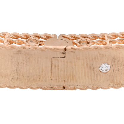 Roberto Coin 18K Rose Gold Diamond Princess Satin Fleur De Lis Bangle Bracelet 7 of 9