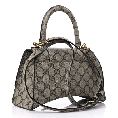 Balenciaga X GUCCI GG Supreme Monogram Small Hourglass Top Handle Bag Beige Ebony 3 of 9