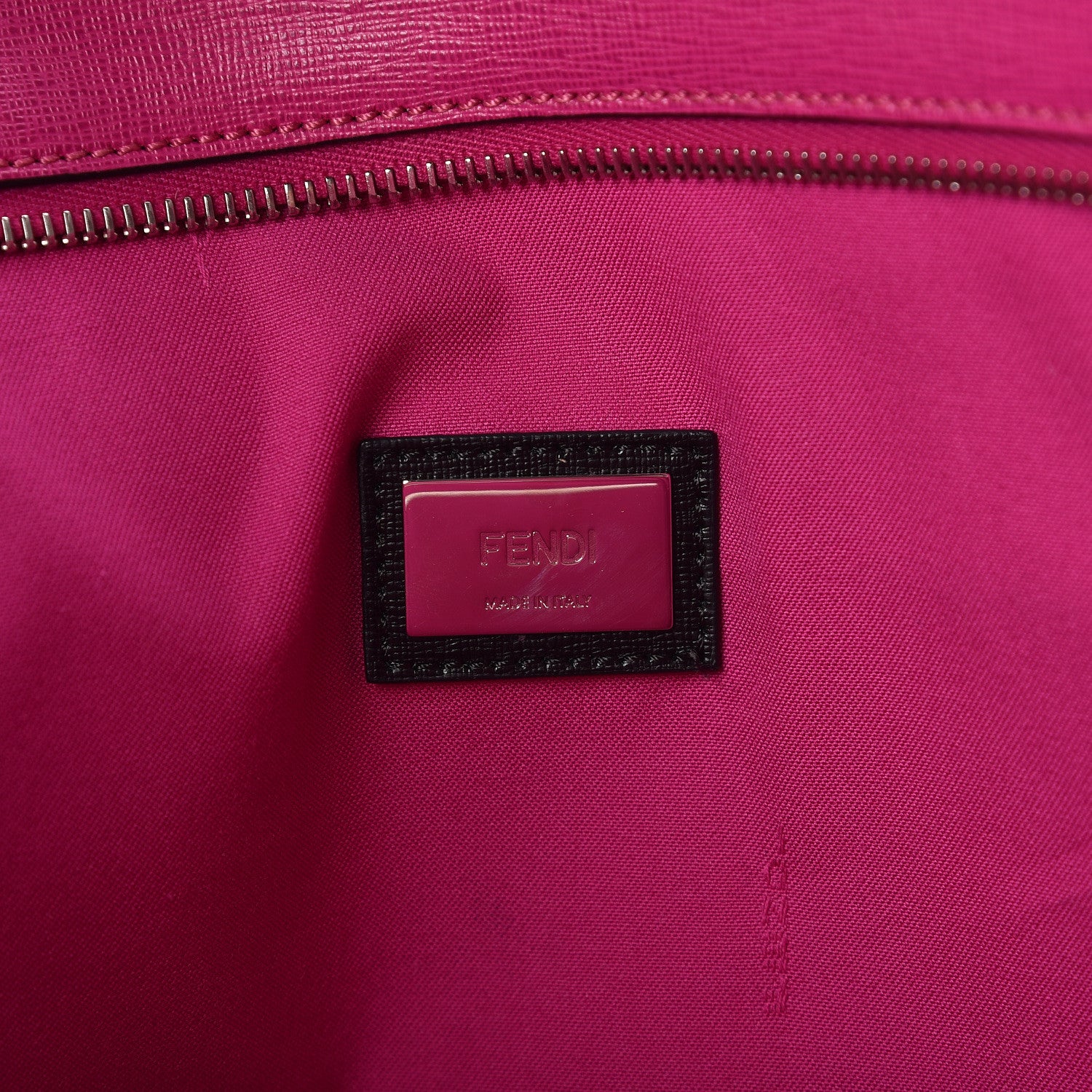 Fendi Vitello Elite Cuoio Monster Buggies Medium Roll Tote Carbone Black Multicolor Magenta 6 of 10