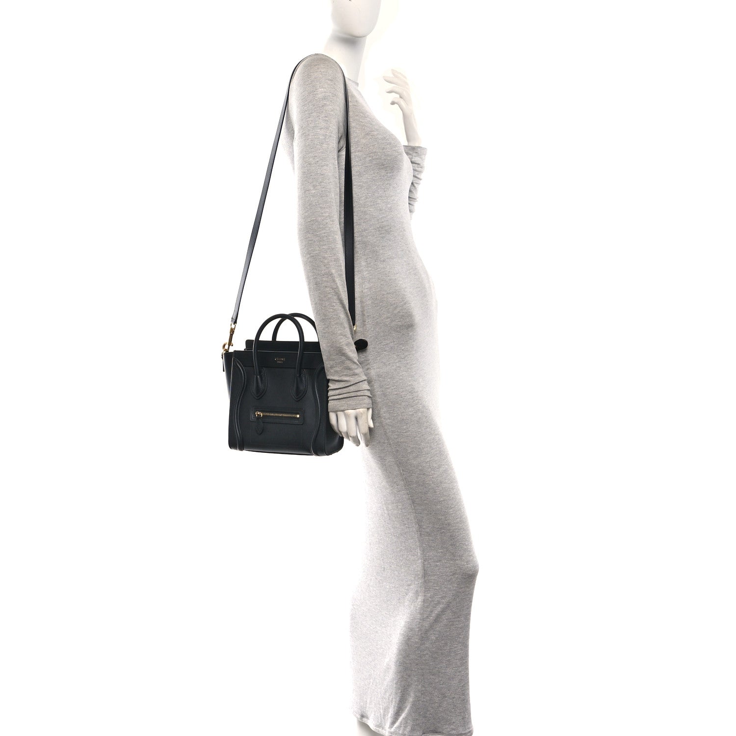 Celine Smooth Calfskin Nano Luggage Black 2 of 10