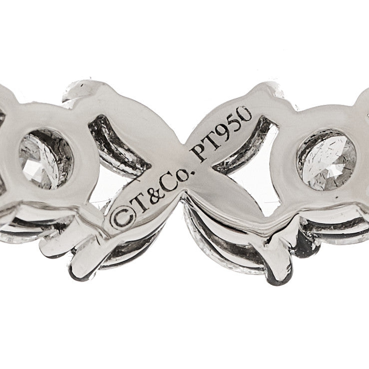 Platinum Diamond Victoria Alternating Band Ring 56 7.75