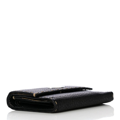 Fendi Calfskin Romano Selleria Tri-Fold Wallet Black 4 of 17