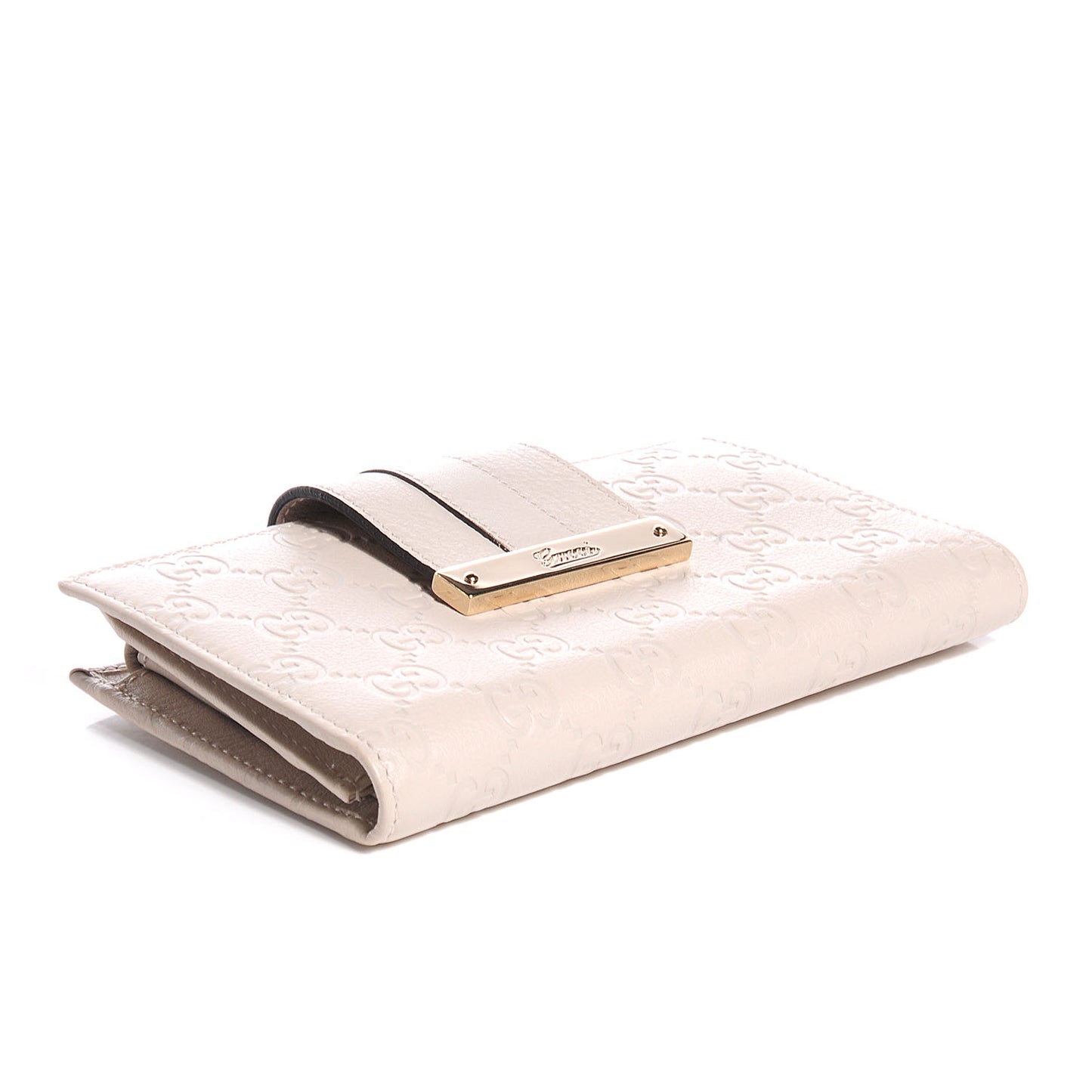 Guccissima Ladies Web Long Wallet Off White