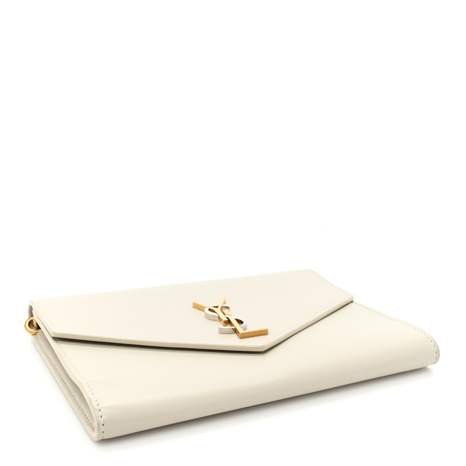 Saint Laurent Nappa Monogram Cassandre Flap Pouch Crema Soft 4 of 15
