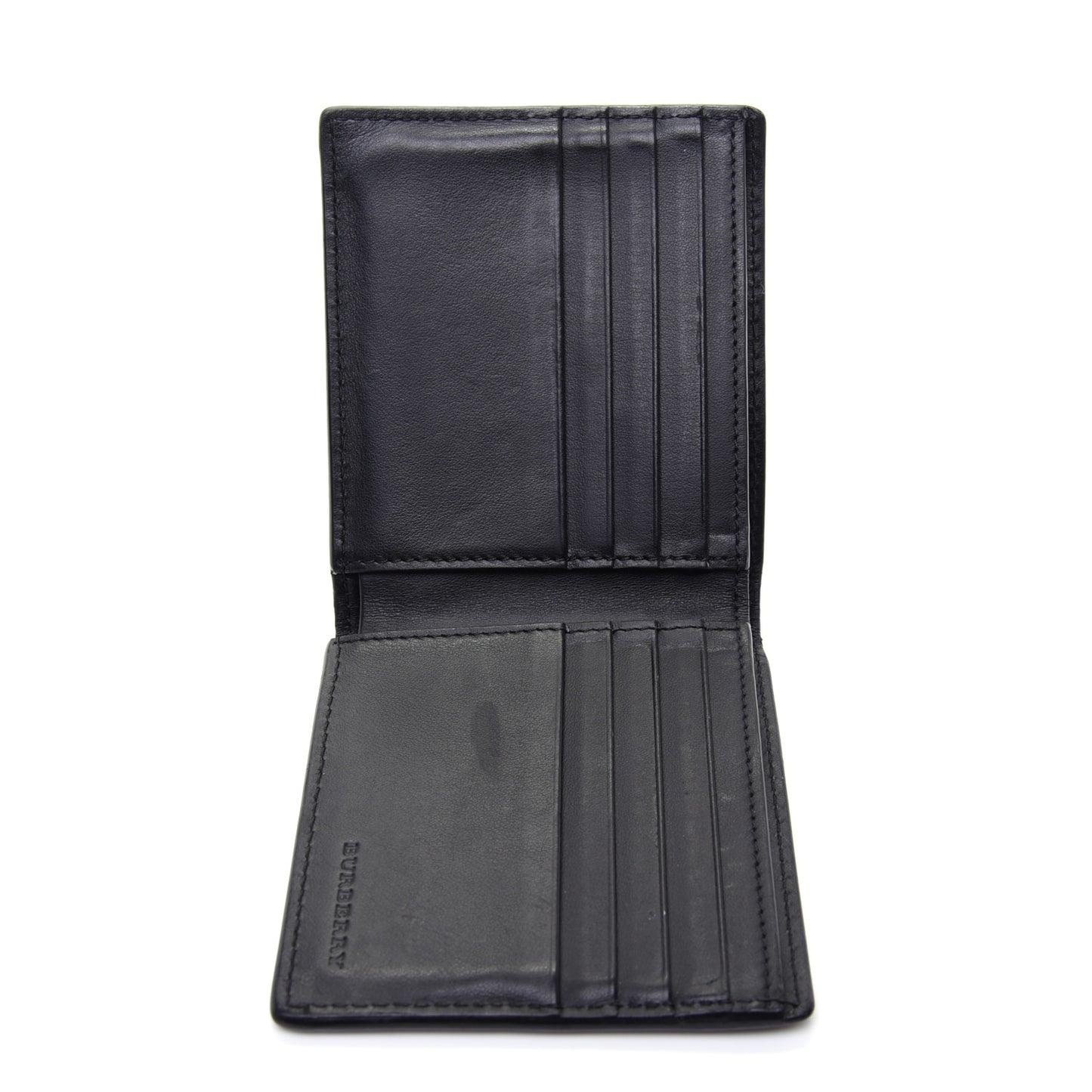 Calfskin Perforated Bi-Fold Wallet Black