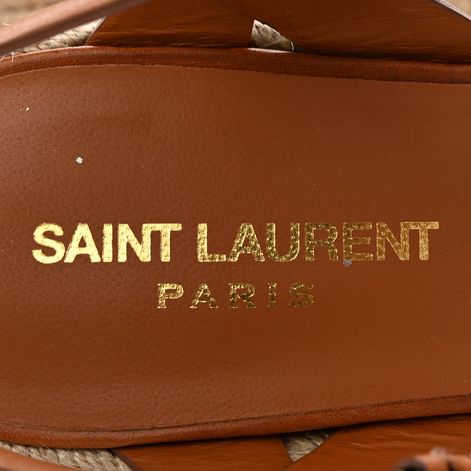 Saint Laurent Calfskin 85 Platform Espadrille Wedge Sandals 38 Brown 6 of 13