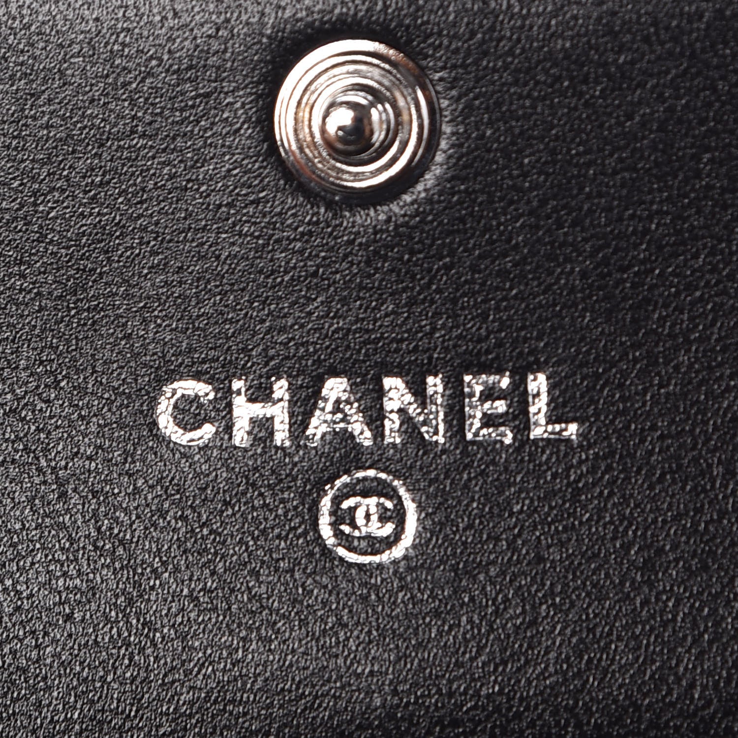 Chanel Lambskin Chevron Quilted Studded Card Holder Black 5 of 9