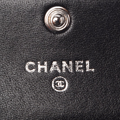 Chanel Lambskin Chevron Quilted Studded Card Holder Black 5 of 9