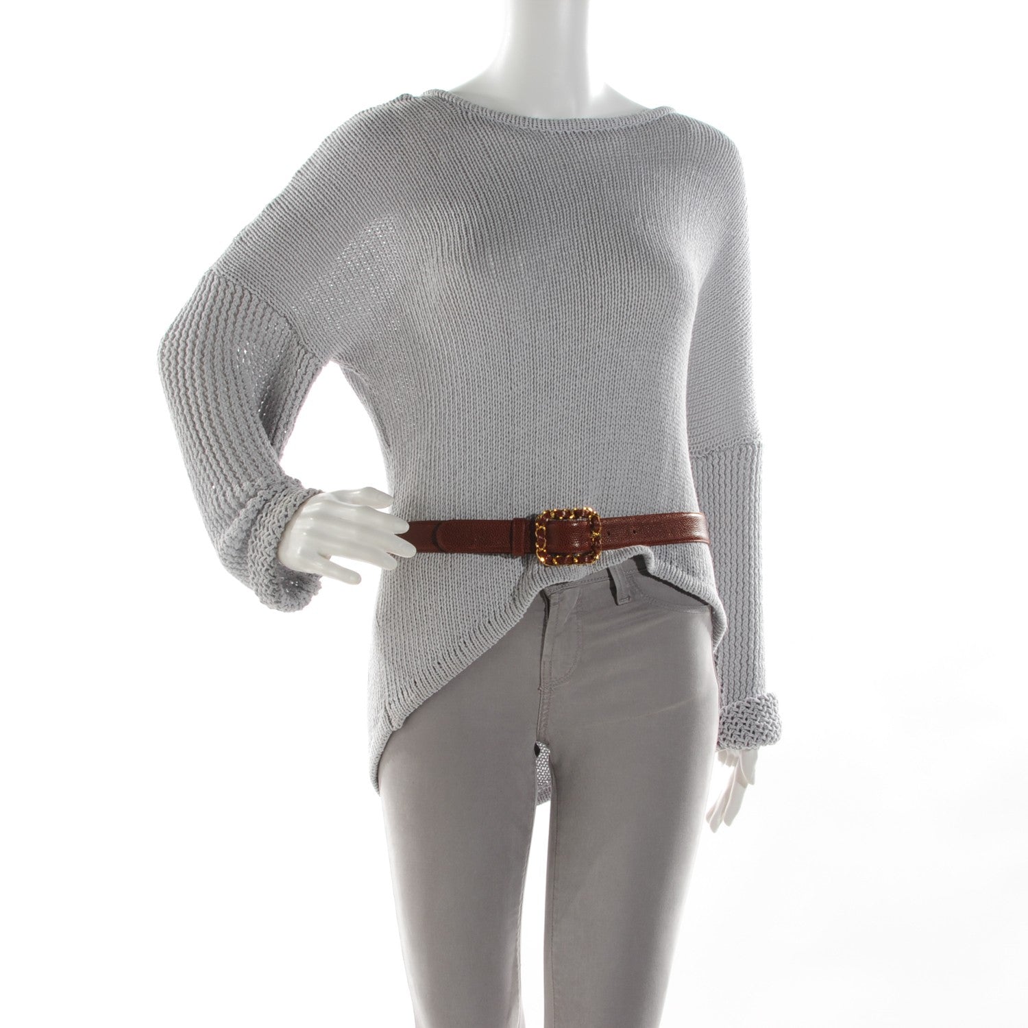 Chanel Caviar Chain Belt 85 34 Brown 2 of 7