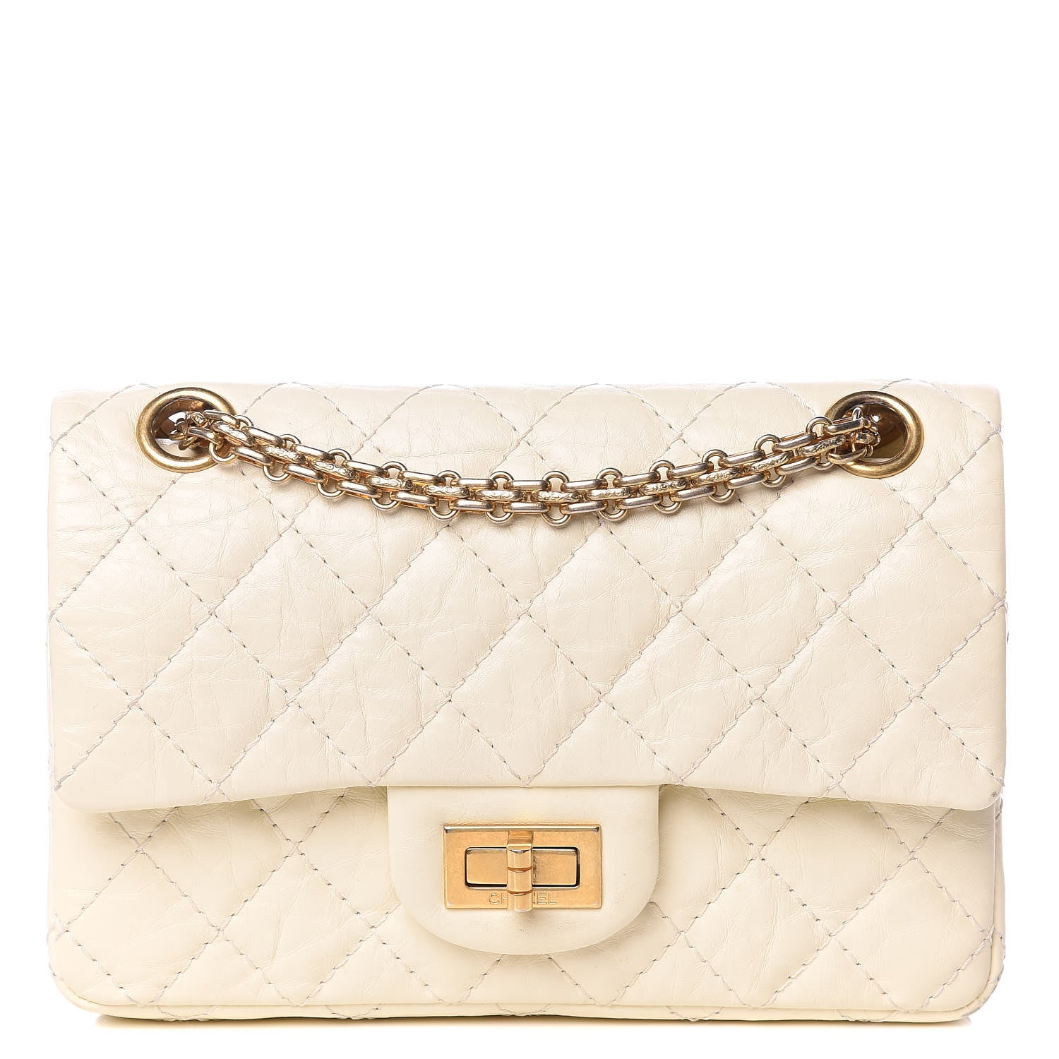 Chanel Aged Calfskin Quilted 2.55 Reissue 224 Flap Ivory 1 of 11