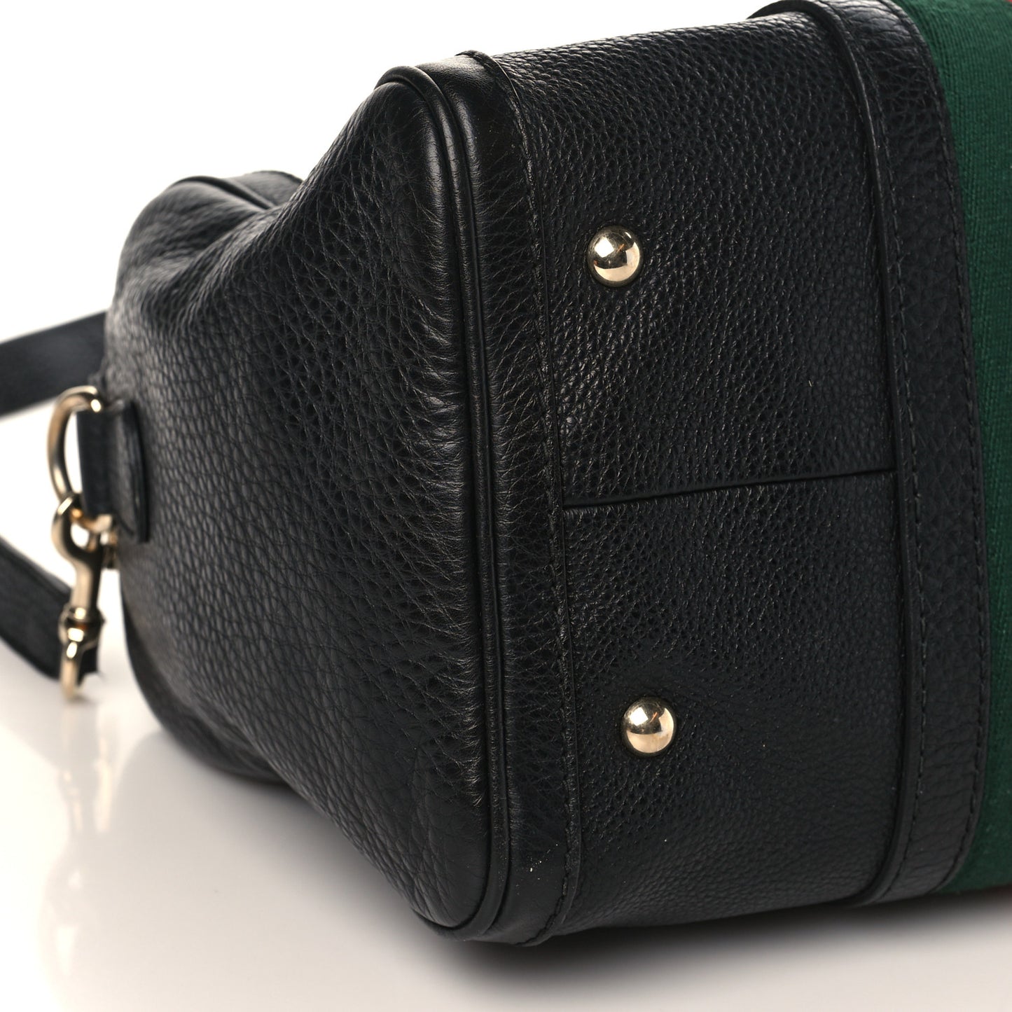 Calfskin Vintage Web Medium Boston Black
