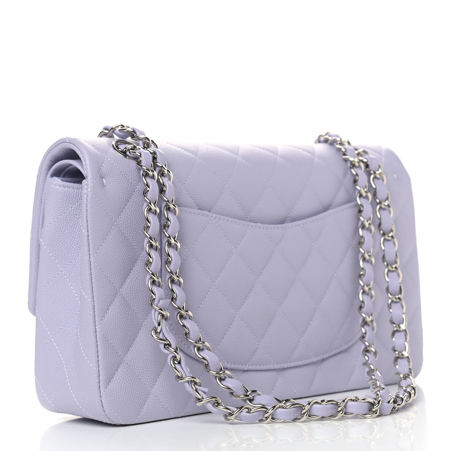 Chanel Caviar Quilted Medium Double Flap Light Purple 3 of 9