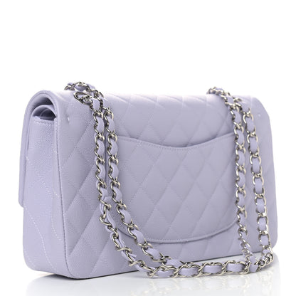 Chanel Caviar Quilted Medium Double Flap Light Purple 3 of 9