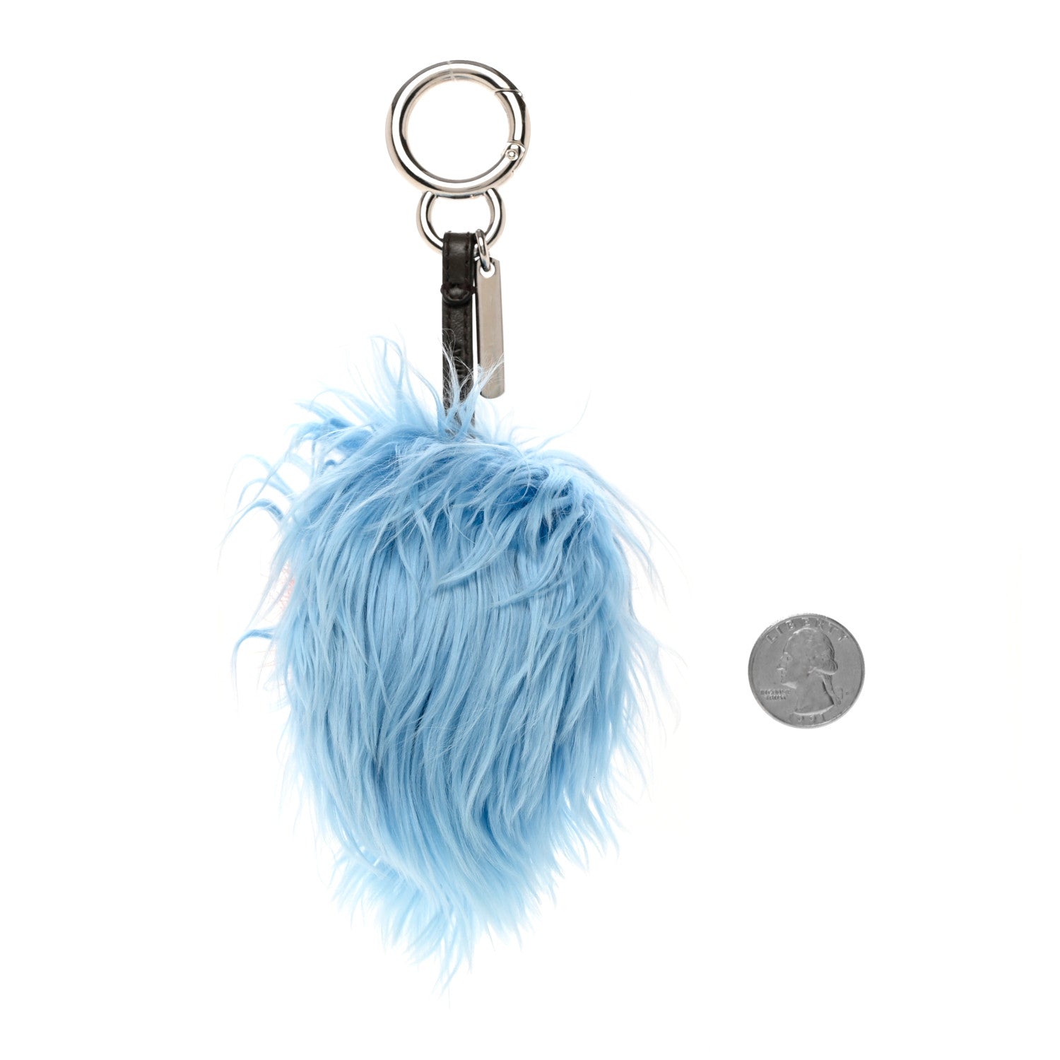 Fendi Alpaca Mink Fur Faces Micro Bag Bug Charm Blue Multicolor 2 of 3