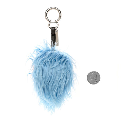 Fendi Alpaca Mink Fur Faces Micro Bag Bug Charm Blue Multicolor 2 of 3