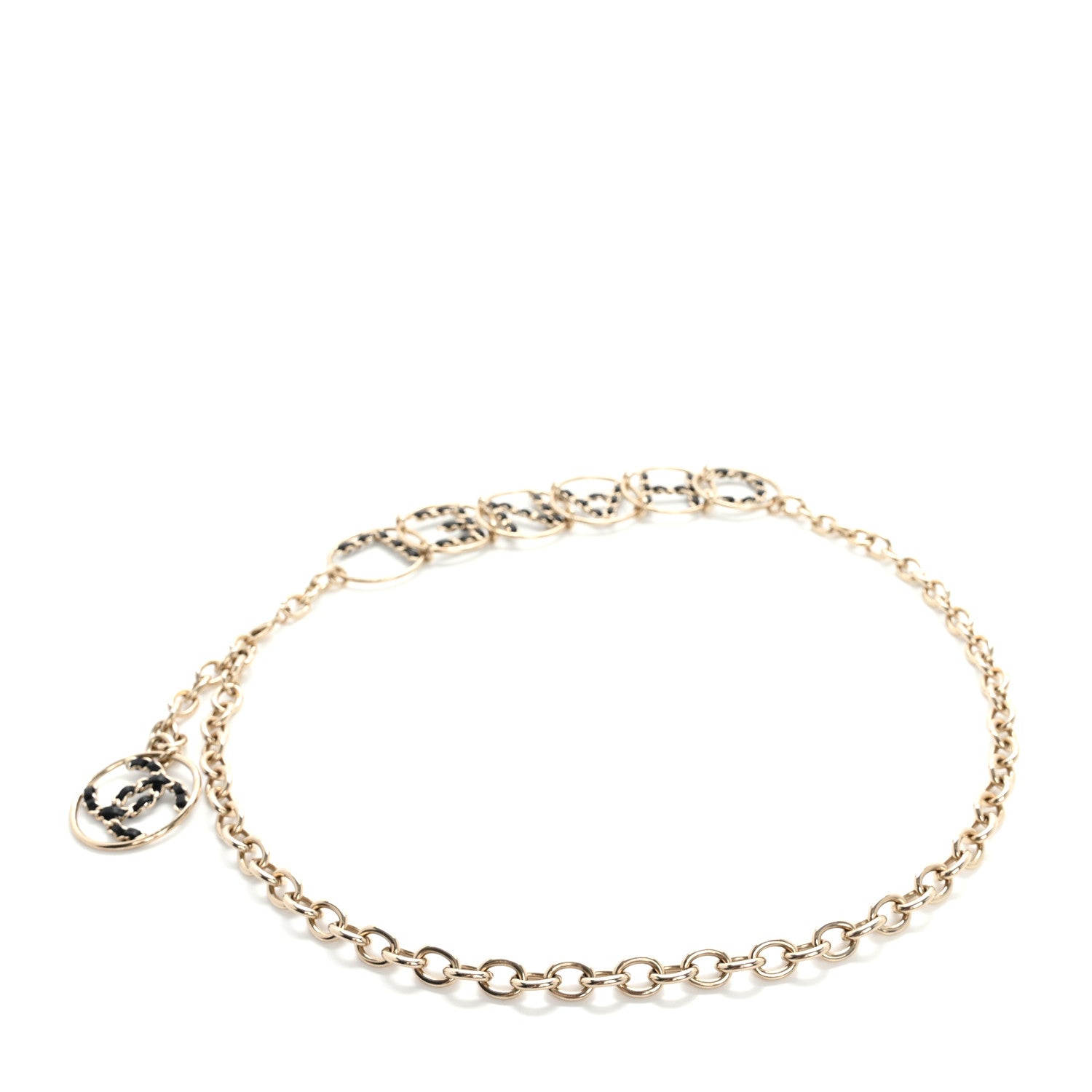 Chanel Metal Lambskin Chain Logo Belt 80 Gold 2 of 4