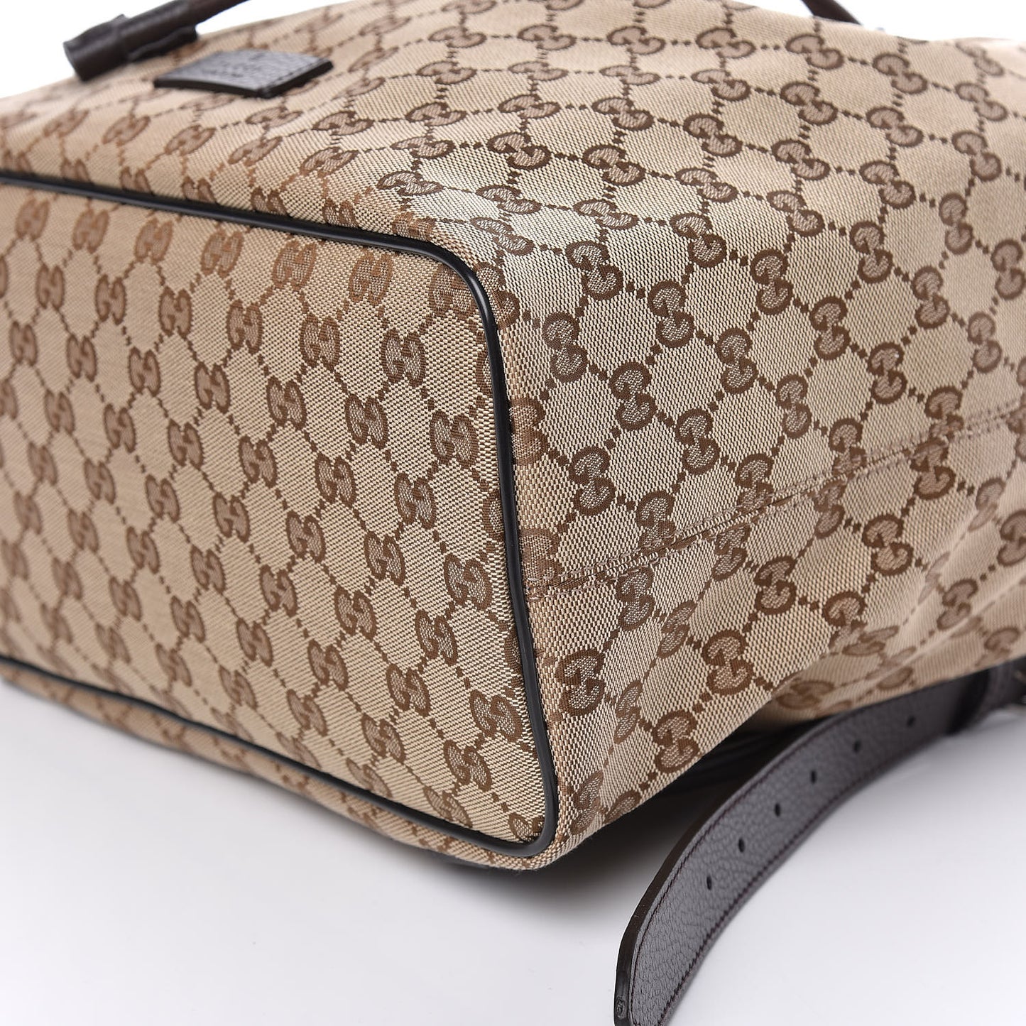 Monogram Dollar Calfskin O Drawstring Backpack Beige Ebony Testa di Moro Dark Chocolate