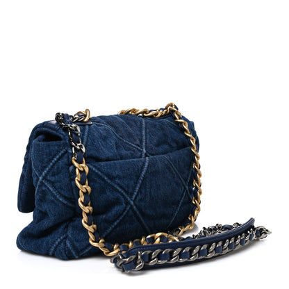 Chanel Denim Quilted Medium Chanel 19 Flap Blue 3 of 10