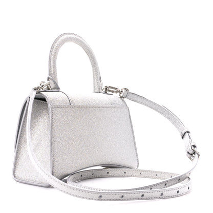 Balenciaga Sparkling Fabric Hourglass Top Handle Bag XS Silver 3 of 11