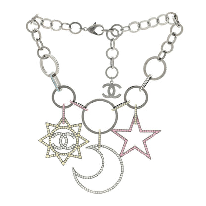 Chanel Ruthenium Crystal CC Star Moon Star Necklace 2 of 3