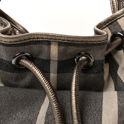 Burberry Shimmer Check Hobo Pewter 12 of 17