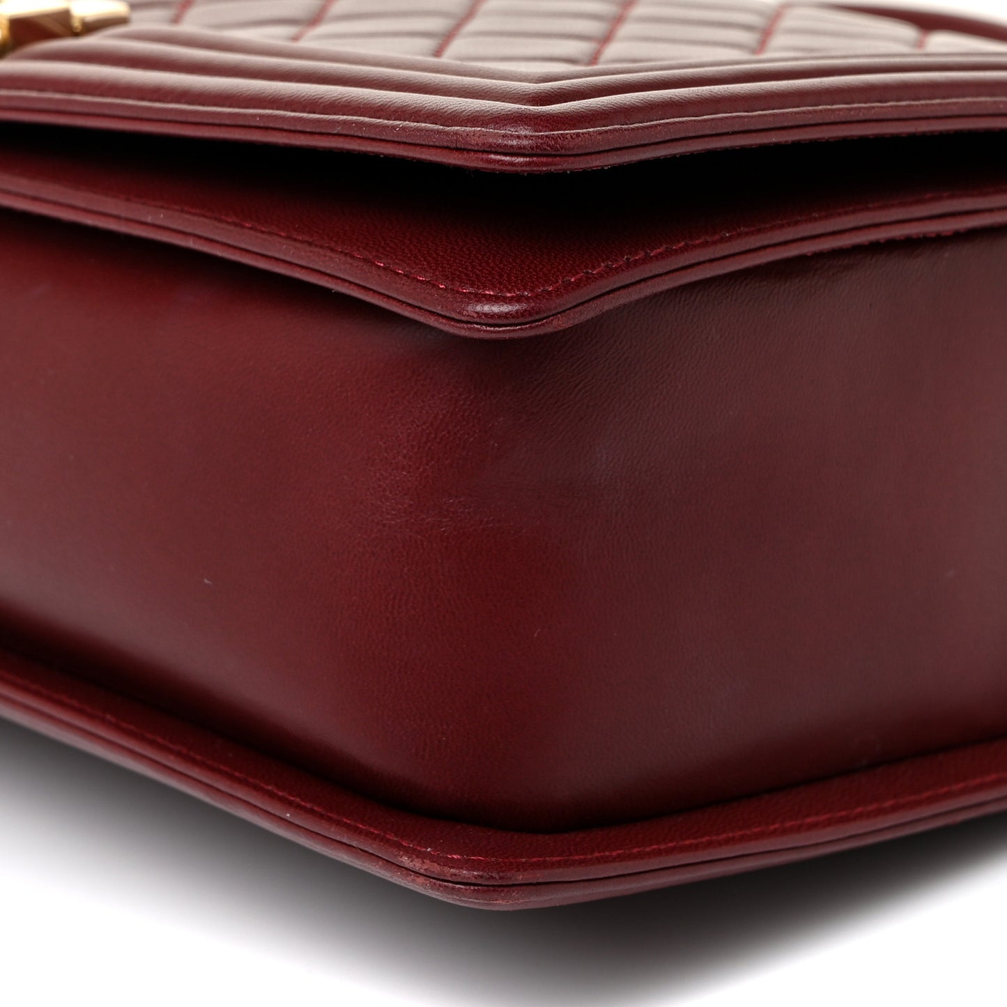 Lambskin Quilted New Medium Boy Flap Dark Red