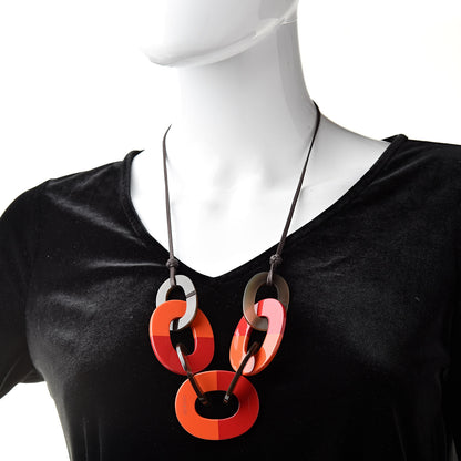 Hermes Lacquered Wood Buffalo Horn Karamba Necklace 2 of 6