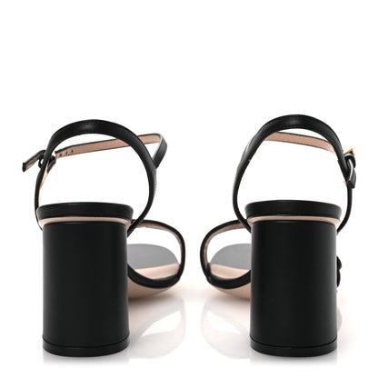 Gucci Lifford Calfskin GG Marmont Ankle Wrap 75mm Sandals 36.5 Black 6 of 10