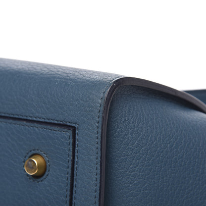Celine Crisped Calfskin Small Tie Knot Tote Metallic Blue 9 of 16
