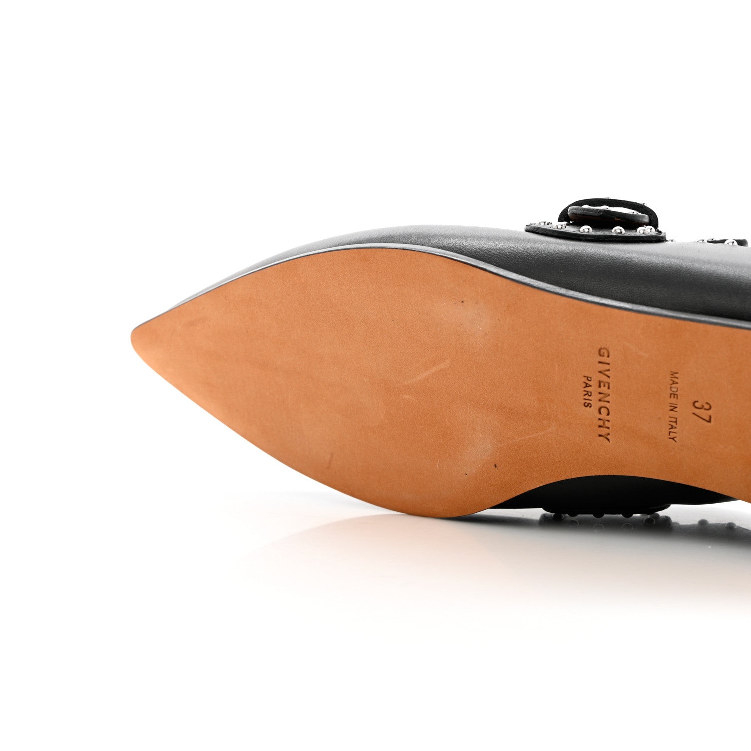 Givenchy Calfskin Studded Elegant Loafer Mule 37 Black 11 of 15