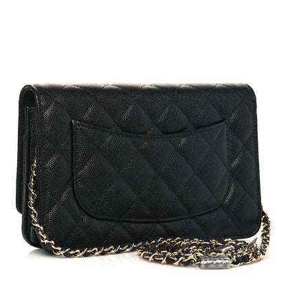 Chanel Caviar Quilted Wallet With Charms On Chain WOC Black 3 of 15