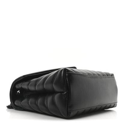 Saint Laurent Calfskin Y Quilted Monogram Monochrome Small Loulou Chain Satchel Black 4 of 11