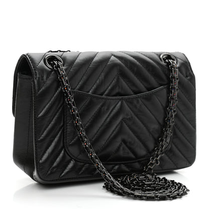 Chanel Aged Calfskin Chevron Quilted 2.55 Reissue Mini Flap So Black 3 of 11