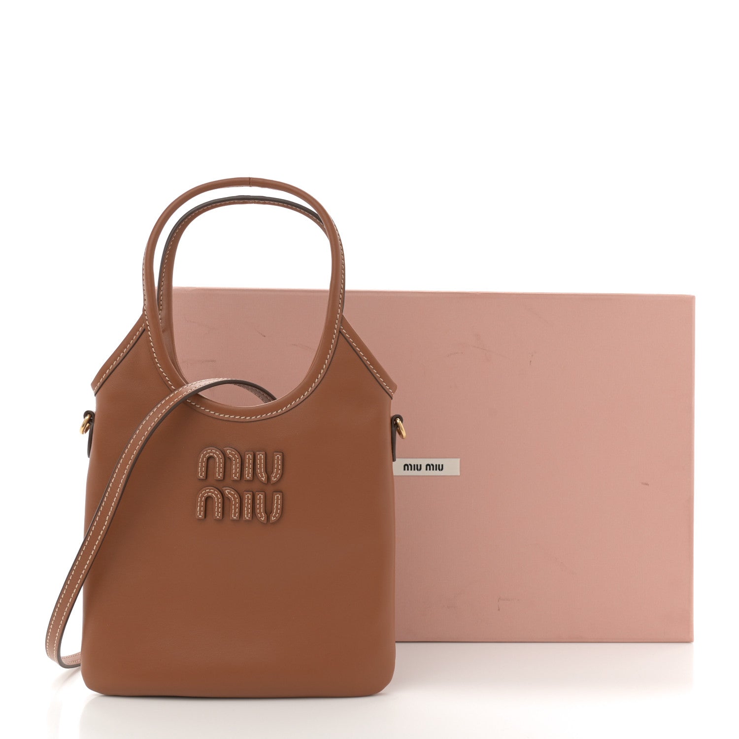 Miu Miu Nappa Mini Ivy Bag Cognac 10 of 10