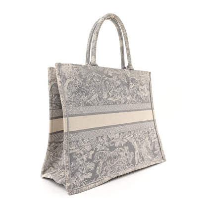 Christian Dior Canvas Embroidered Large Dioriviera Toile De Jouy Book Tote Gray 3 of 17