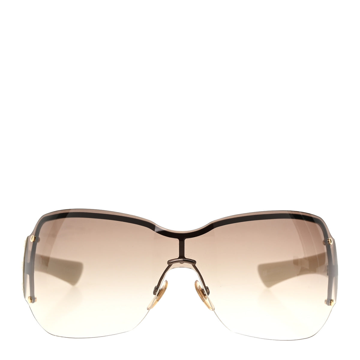 Gucci Monogram 1825/S Shield Rimless Sunglasses Brown 2 of 6