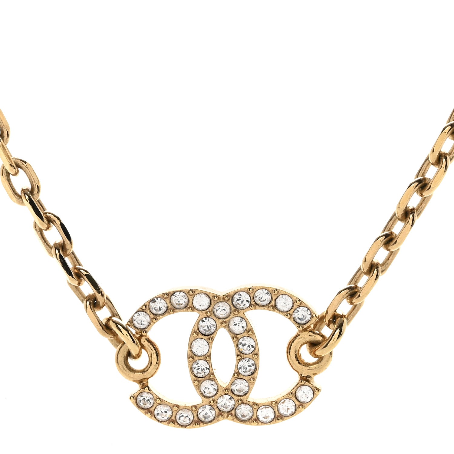 Chanel Metal Crystal CC Star Necklace Gold 4 of 7