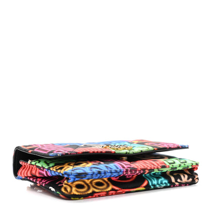 Chanel Fabric Printed Chanel 19 Wallet On Chain WOC Black Multicolor 4 of 12
