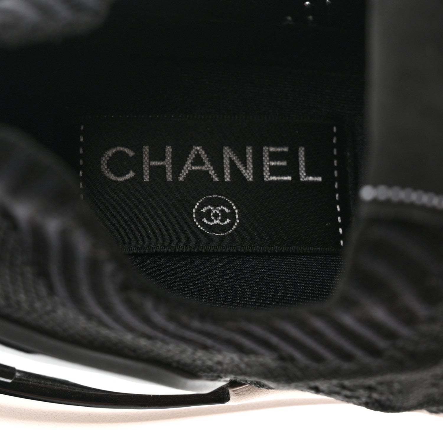 Chanel Fabric Logo Sneakers 38 Black 6 of 9