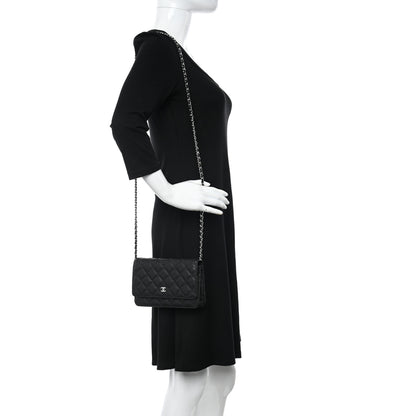 Chanel Caviar Quilted Wallet On Chain WOC Black 2 of 12