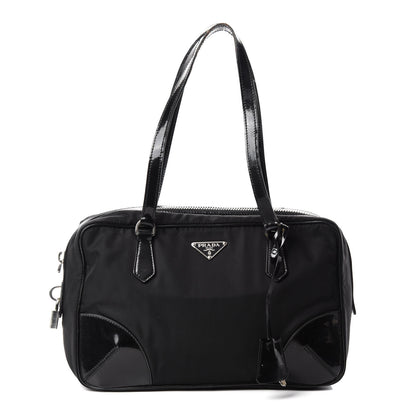 Prada Tessuto Nylon Vernice Bauletto Black 1 of 15