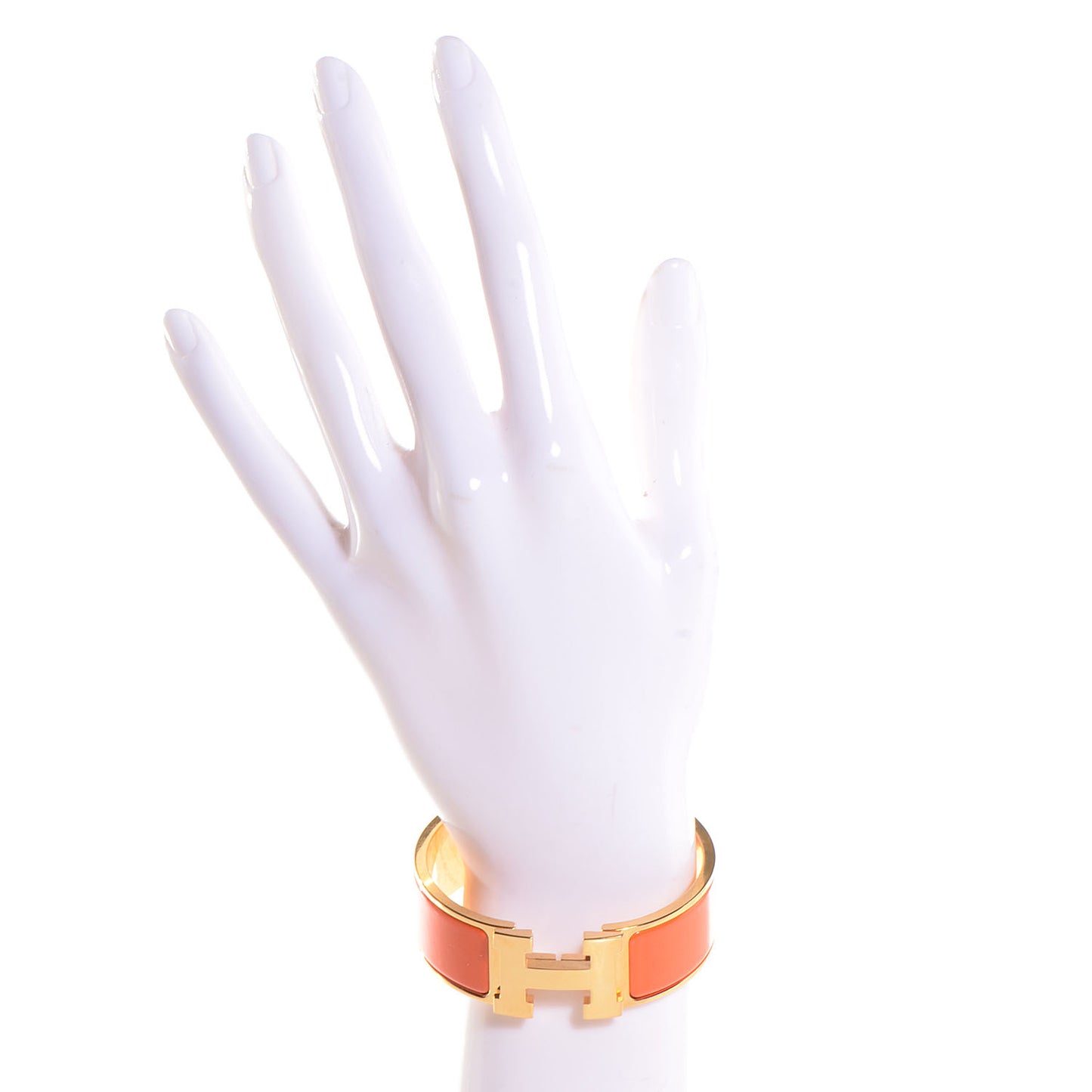 Enamel Clic Clac H Wide Bracelet PM Orange