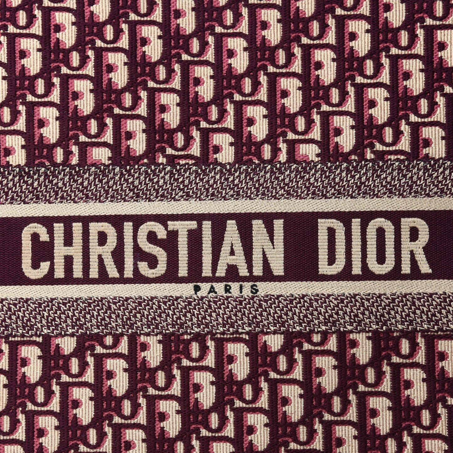 Oblique Large Book Tote Burgundy Multicolor