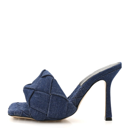 Bottega Veneta Denim Intrecciato Lido Mule 90 Sandals 36.5 Indigo 1 of 8